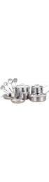 Anyfish Stainless Steel Pots and Pans Set Induction Cookware Set with Saucepan Skillet Stockpot Saute Pan Steamer For All Stoves Oven Dishwasher Safe 16 Pieces Silver