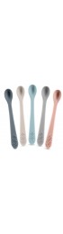 Best First Stage Baby Infant Spoons 5-Pack Soft Silicone Baby Spoons Training Spoon Gift Set for InfantSoft Boys Girls
