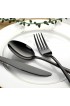 Black Silverware Set 20 Piece Stainless Steel Flatware Set for 4 Cutlery Utensils Set Include Knives Forks Spoons Service for 4 Mirror Polished and Dishwasher Safe