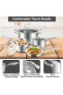CH Bang Kitchen Cookware Sets 7-Piece Induction Stainless Steel Pots and Pans Set with Lid Silver Kitchenware Cooking Pot and Pan Set Dishwasher Safe