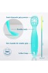 ChooMee Baby Spoons Platinum Silicone | FlexiDip First Stage Self Feeding Dipping Spoon | Teething Friendly Soft Tip with Firm Handle | 2 CT | Aqua Green