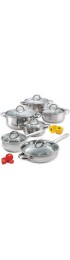 Cook N Home 12-Piece Stainless Steel Cookware Set Silver