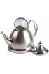 Creative Home Nobili-Tea 2.0 Qt. Stainless Steel Tea Kettle with Removable Infuser Basket Brushed Body Finish