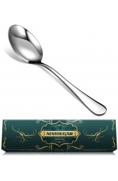 Dinner Spoon MASSUGAR 16-piece 6.7 Tablespoons 18 10 Stainless Steel Dinner Spoons Silverware Spoons Dessert Spoons for Home Kitchen Restaurant 16Pcs