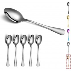 Dinner Spoons Kyraton 6 Pieces 7.5" Stainless Steel Table Spoon Soup Spoons Dessert Spoons Sliverware Dishwasher Safe Set of 6