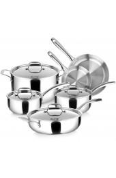 Duxtop Whole-Clad Tri-Ply Stainless Steel Induction Cookware Set 10PC Kitchen Pots and Pans Set
