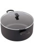 Farberware Promotional Dishwasher Safe Nonstick Stock Pot Stockpot with Lid 10.5 Quart Black