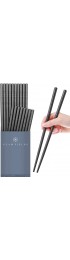 GLAMFIELDS 10 Pairs Fiberglass Chopsticks Reusable Japanese Chinese Chop Sticks Dishwasher Safe Non-Slip 9 1 2 inches