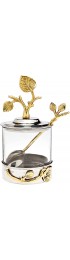 Godinger Silver Art Leaf Jam Jar With Spoon