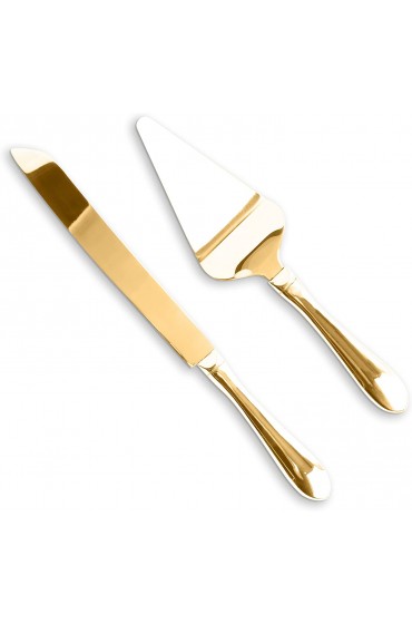 Gold Stainless Steel Cake Serving Set Cake Knife and Server Cake Serving Set With Serrated Blade for Easier Cutting Holidays Birthdays Wedding Anniversary