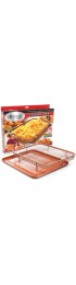 Gotham Steel Crisper Tray for Oven 2 Piece Nonstick Copper Crisper Tray & Basket Air Fry in your Oven Great for Baking & Crispy Foods Dishwasher Safe As Seen on TV – XXL Family Size 16.5” x 12.5”