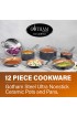 Gotham Steel Pots and Pans Set 12 Piece Cookware Set with Ultra Nonstick Ceramic Coating by Chef Daniel Green 100% PFOA Free Stay Cool Handles Metal Utensil & Dishwasher Safe 2020 Edition