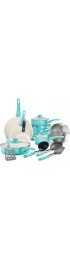 GreenLife Soft Grip Healthy Ceramic Nonstick 16 Piece Cookware Pots and Pans Set PFAS-Free Dishwasher Safe Turquoise