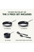 GreenPan Prime Midnight Hard Anodized Healthy Ceramic Nonstick 5 Piece Cookware Pots and Pans Set PFAS-Free Dishwasher Safe Oven Safe Black