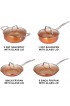 H Lovestia Non-Stick Cookware Set Cookware Set Gold Dishwasher Safe Pots and Pans Electric & Stovetops 8-Piece Set