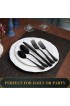 Hiware 20-Piece Black Silverware Set with Tray Stainless Steel Flatware Cutlery Set Service for 4 Kitchen Black Utensils Tableware Set for Home Restaurant Mirror Finish Dishwasher Safe
