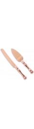 Homi Styles Wedding Cake Knife and Server Set | Rose Gold Color Premium 420 Stainless Steel Gold Plated Blades | Cake Cutting Set for Wedding Cake Birthdays Anniversaries Parties