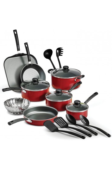 LEGENDARY-YES 18 Piece Nonstick Pots & Pans Cookware Set Kitchen Kitchenware Cooking NEW RED