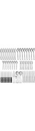 LIANYU 53-Piece Silverware Set with Steak Knives and Serving Utensils Stainless Steel Flatware Cutlery Set Service for 8 Eating Utensil Set for Home Party Wedding Dishwasher Safe Mirror Finished