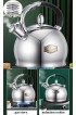 LSQXSS Refined Steel Kettle,Whistle Teapot,Stovetop Whistling Teakettle,Healthy Stainless Steeltea Kettle,Portable Handle Water Kettle,Induction Gas Stove Top Kettle PotColor:Green,Size:3L