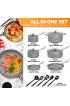 MICHELANGELO Pots and Pans Set 15 Piece Ultra Nonstick Kitchen Cookware Sets with Stone-Derived Coating Stone Pots and Pans Set Stone Cookware Set with Untinsle Set