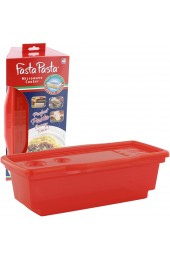Microwave Pasta Cooker- The Original Fasta Pasta Red- Quickly Cooks up to 4 Servings- No Mess Sticking or Waiting For Boil- Perfect Al Dente Pasta Every Time- For Dorms Small Kitchens or Offices