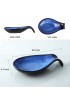 Nihow Ceramic Spoon Rest: 4 Inch Stable Utensil Rest Heat Resistant Spoon Holder for Kitchen counter Countertop Stove Top Dishwasher Safe Elegant Blue 1 PC