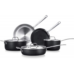 NutriChef Kit 8-Piece 4-Ply Kitchenware Pots & Pans Set Stylish Kitchen Cookware w Cast Stainless Steel Handle