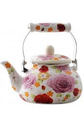 OLYTARU Enamel Teapot floral,Large Porcelain Enameled Teakettle,Colorful Hot Water Tea Kettle pot for Stovetop,Small Retro Classic Design 2.4L floral