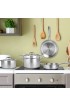 Pots and Pans Set imarku Kitchen Cookware Sets Tri-Ply Clad Stainless Steel 14-Piece with Hangered Handle and Lids Suits Ceramic and Induction Oven and Dishwasher Safe for Home and Restaurant