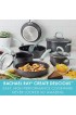 Rachael Ray 11-Piece Hard Anodized Aluminum Cookware Set Gray with Light Blue Handles