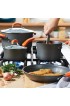Rachael Ray Brights Hard-Anodized Aluminum Nonstick Cookware Set with Glass Lids 10-Piece Pot and Pan Set Gray with Orange Handles