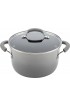 Rachael Ray Brights Nonstick Cookware Pots and Pans Set Sea -Salt Gray