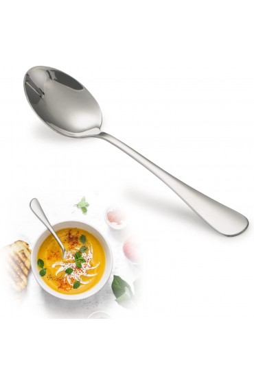 SANTUO 12-piece Stainless Steel Dinner Table Soup Spoons（Silver 7.3 Inches）