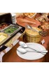 Serving Spoon Sets Includes 2 Serving Spoons and 2 Slotted Serving Spoons 8 3 4 Stainless Steel Buffet Banquet Spoons