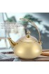 Stainless Steel Tea Kettle 1.5 Litre Coffee Maker Pot Whistling Teapot with Removable Handle and Mesh Strainer for ALL Stovetops for Milk Tea Coffee etc Golden