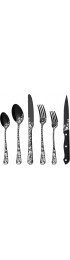 Stapava 24-Piece Black Silverware Set with Steak Knives for 4 Unique Stainless Steel Flatware Cutlery Set Include Fork Spoon Knife Set Mirror Polished Dishwasher Safe Utensils