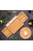 Stedware Cheese Board Charcuterie Board Appetizer Tray Ceramic Bowls & Knife Set Extra Large Bamboo Platter for Serving Cheese Meat Gift for Men Women Couples Wedding Anniversary Housewarming