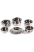 Sumeet Stainless Steel Belly Shape 5 Pc Tope Cookware Pot Set with Lid 380ML 500ML 780ML 1.1Ltr 1.4Ltr Silver