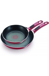 T-fal B039S264 Excite ProGlide Nonstick Thermo-Spot Heat Indicator Dishwasher Oven Safe 8 Inch and 10.5 Inch Fry Pan Cookware Set 2-Piece Rio Red
