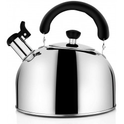 Tea Kettle Stovetop Whistling Tea Pot Stainless Steel Tea Kettles Tea Pots for Stove Top 4.3QT4-Liter Large Capacity with Capsule Base by ECPURCHASE