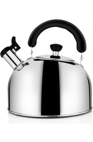 Tea Kettle Stovetop Whistling Tea Pot Stainless Steel Tea Kettles Tea Pots for Stove Top 4.3QT4-Liter Large Capacity with Capsule Base by ECPURCHASE