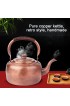 Tea Kettles， 2.8qt3L 4.7qt5L Whistling Tea Kettle 1.5mm Heavy Gauge Thick Copper Tea Pot Kettle Stovetop Teapot Antiqued Copper