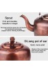 Tea Kettles， 2.8qt3L 4.7qt5L Whistling Tea Kettle 1.5mm Heavy Gauge Thick Copper Tea Pot Kettle Stovetop Teapot Antiqued Copper