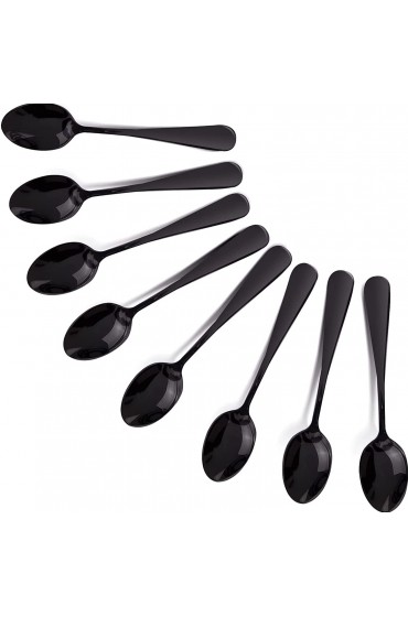 WNATN Demitasse Espresso Spoons 4.9 Inches Stainless Steel Mini Coffee Spoon Small Spoons for Dessert Set of 8 Black