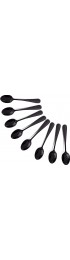 WNATN Demitasse Espresso Spoons 4.9 Inches Stainless Steel Mini Coffee Spoon Small Spoons for Dessert Set of 8 Black