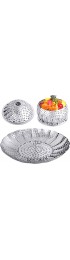 YLYL Veggie Vegetable Steamer Basket Folding Steaming Basket Metal Stainless Steel Steamer Basket Insert Collapsible Steamer Baskets for Cooking Food Expandable Fit Various Size Pot5.9" to 9.8"