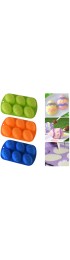 3 PCS Easter Egg Silicone Mold for Cake Jelly Pudding Cocoa Chocolate Bombs Chocolate Ball Painted Eggshell Maker Ice Cube Trays Easter Egg Shell Stencil Pastry Baking Dessert Mould