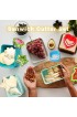 6PCS Sandwich Cutter and Sealer for Kids DIY Pancake Cookie Cutters,Cut and Seal for Lunchbox Kids LunchHeart Star Circle,Square dinosaur flower