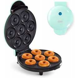 Dash Mini Donut Maker Machine for Kid-Friendly Breakfast Snacks Desserts & More with Non-stick Surface Makes 7 Doughnuts Aqua